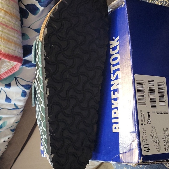 Birkenstock sz9 Arizona Gator Gleam Ocean Breeze - Picture 2 of 5